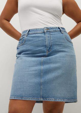 Mango + Short Denim Skirt