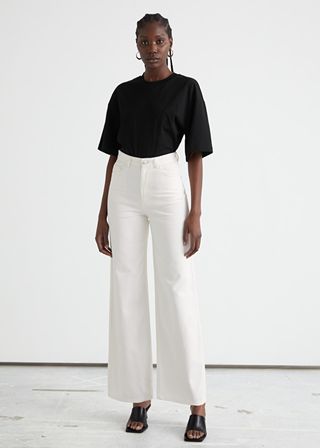 & Other Stories + Wide High Waist Cotton Trousers