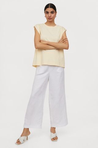 H&M + Linen-Blend Crop Pants