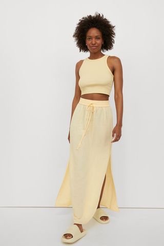 H&M + Long Linen-Blend Skirt