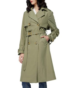 Orolay + 3/4 Length Double Breasted Trench Coat Lapel Jacket With Belt