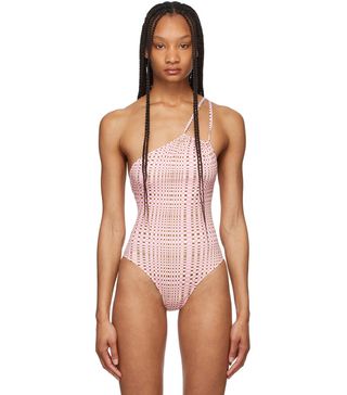 Gimaguas + Pink Check Ferret One-Piece Swimsuit