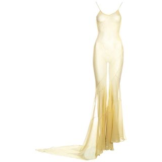 John Galliano + Yellow Silk Chiffon Bias-Cut Slip-Dress, SS 1993