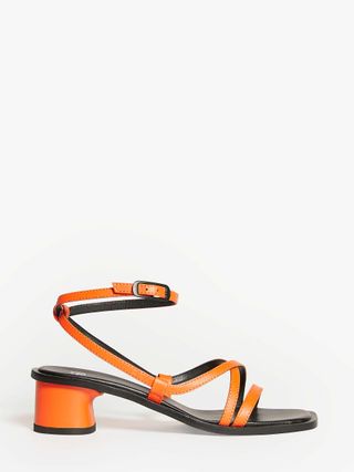 Kin + Jade Leather Barely There Strappy Sandals in Orange