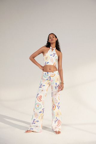 Zara + Printed Flared Pants