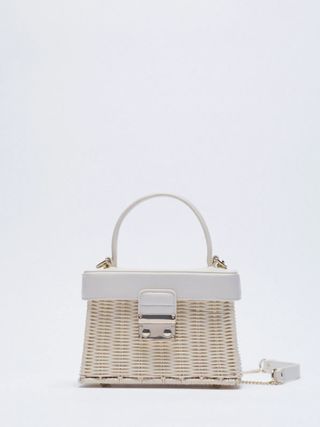 Zara + Top Handle Woven Box Bag