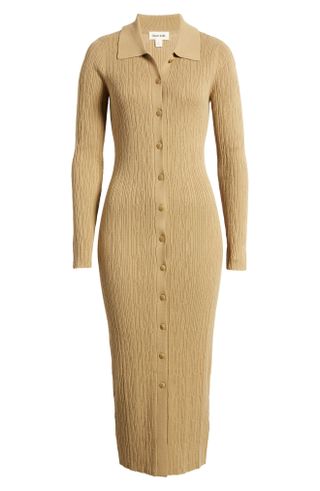 Open Edit + Long Sleeve Rib Cardigan Dress
