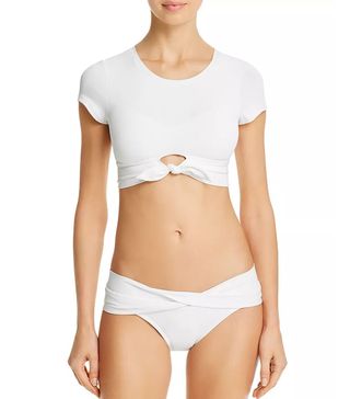Robin Piccone + Ava Solid Cropped T-Shirt Bikini Top