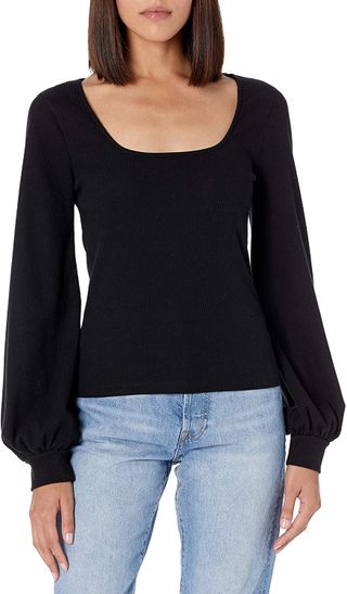 The Drop + Square-Neck Balloon-Sleeve Top
