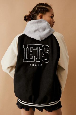 Iets Frans... + Black & Beige Varsity Letter Jacket