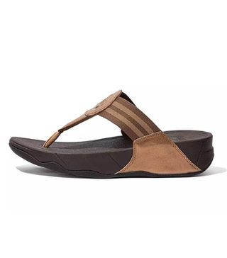 FitFlop + Walkstar Webbing Toe-Post Sandals Bronze
