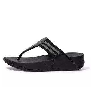 FitFlop + Walkstar Webbing Toe-Post Sandals All Black