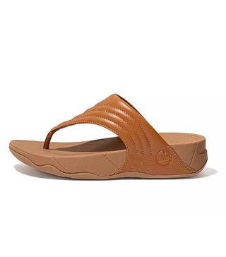 FitFlop + Walkstar Leather Toe-Post Sandals Light Tan