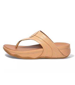 FitFlop + Walkstar Limited Edition Leather Toe-Post Sandals Beige