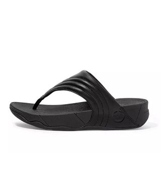 FitFlop + Walkstar Leather Toe-Post Sandals All Black