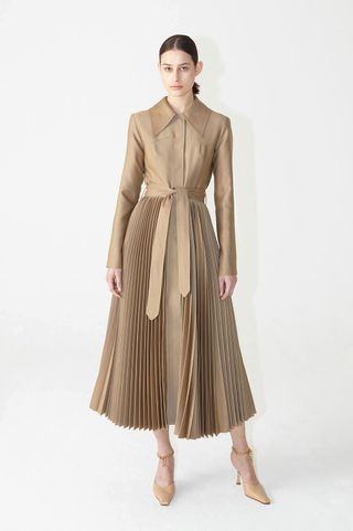 A.W.A.K.E. Mode + Coat With Pleated Skirt