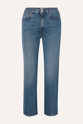 Toteme + Twisted Seam High-Rise Straight-Leg Jeans
