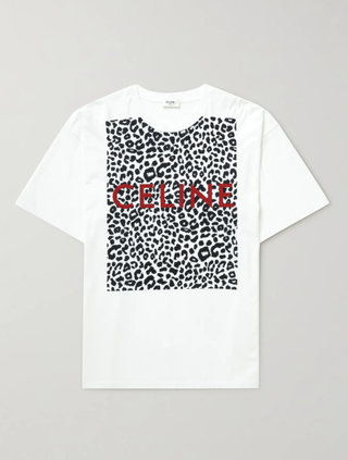 Celine Homme + Printed Cotton-Jersey T-Shirt