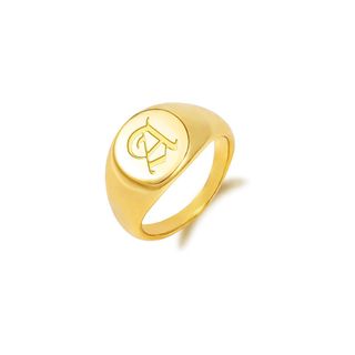 Boutiquelovin + 18K Gold Plated Thick Dome Signet Statement Ring