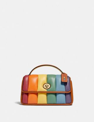 Coach + Turnlock Clutch 20 With Rainbow Quilting