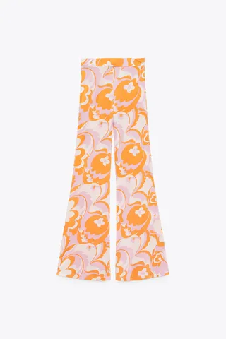 Zara + Printed Flared Pants