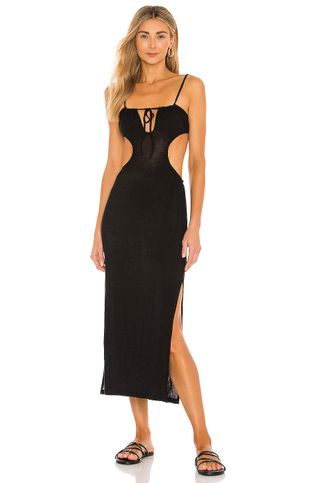 WeWoreWhat + Ruched Cutout Maxi Dress in Black