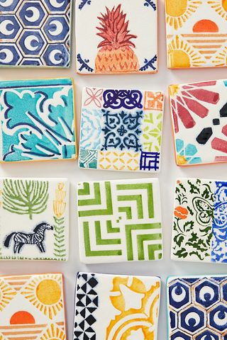 Anthropologie + Azulejo Tile Coasters, Set of 4