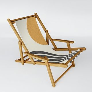 Society6 + Mid Century Modern Sun & Rainbow Sling Chair