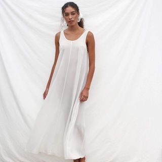 Lunya + Prima Silk Chiffon Overlay Dress