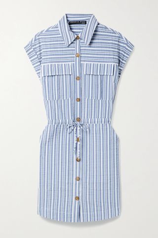 Veronica Beard + Cris Striped Seersucker Shirt Dress