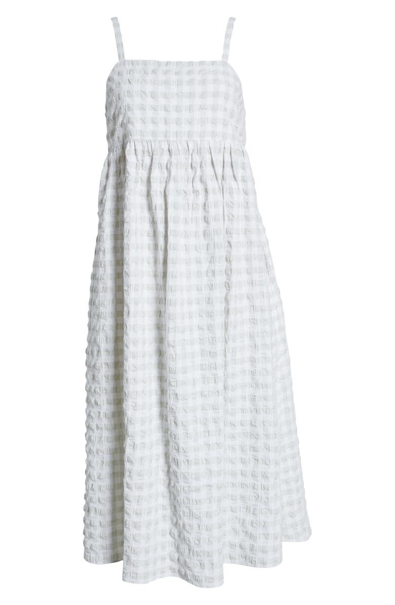 Seersucker Dress With Flower