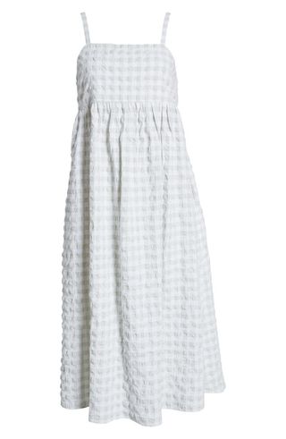 Madewell + Gingham Seersucker Summertime Camisole Midi Dress
