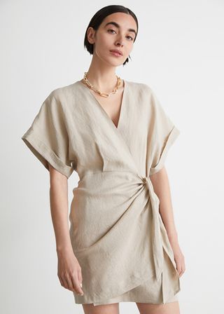 
Other Stories + Linen Wrap Mini Dress