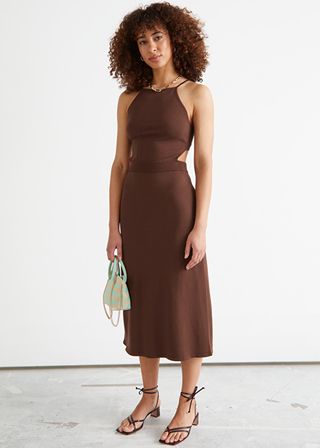 & Other Stories + Ribbed Cut Out Midi Dress