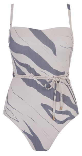 Next + Savannah Miller Ecru Zebra Print Swimsuit
