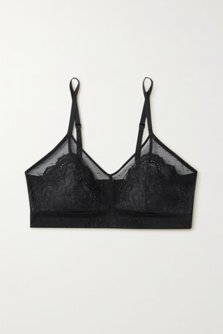 Spanx + Spotlight Lace-Trimmed Stretch-Tulle Bralette
