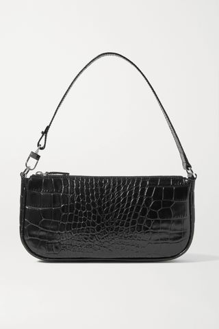 BY FAR + Rachel Croc-Effect Leather Shoulder Bag