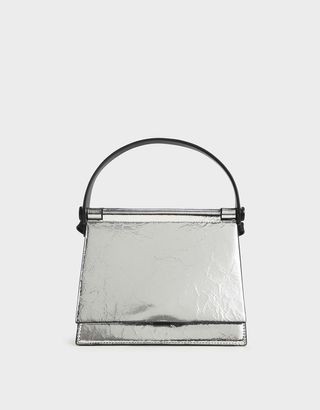 Charles & Keith + Silver Metallic Sculptural Bag