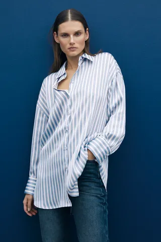 Zara + Flowy Lined Button Shirt