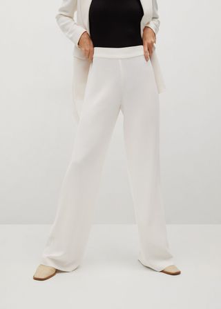 Mango + Drawstring Waist Straight Pants