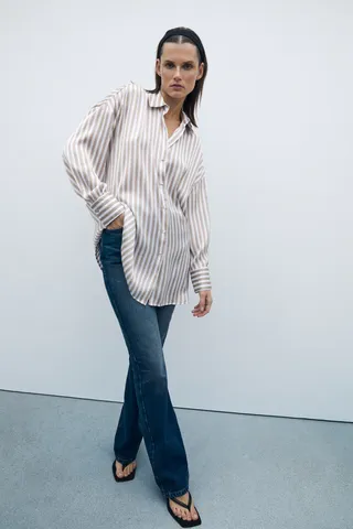 Zara + Flowy Lined Button Shirt