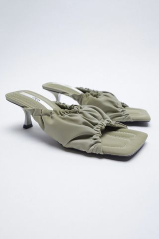 Zara + Ruched Heeled Sandals