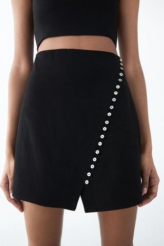 Zara + Linen Blend Mini Skirt