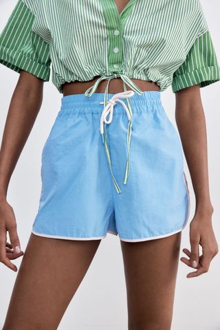 Zara + Zippered Nylon Shorts