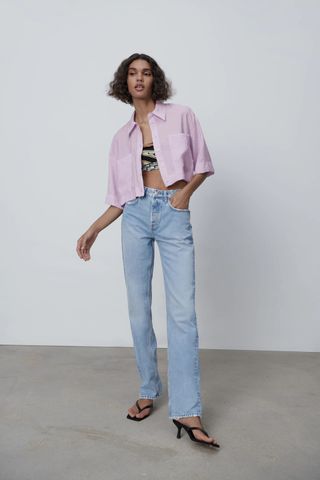 Zara + Flowy Shirt With Pockets