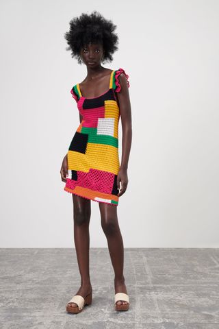 Zara + Crochet Patchwork Dress Limited Edition