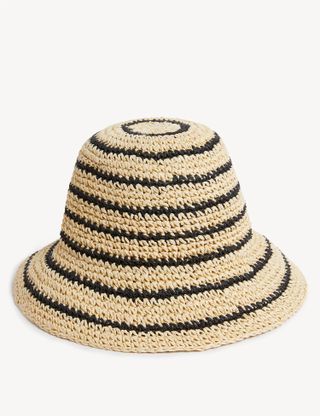 M&S Collection + Striped Crochet Bucket Hat