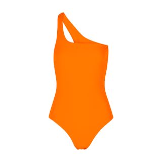 Jade Swim + Evolve Orange One-Shoulder Swimsuit