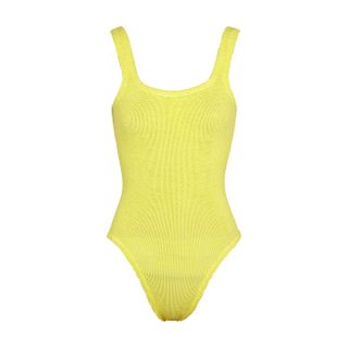 Hunza G + Yellow Seersucker Swimsuit