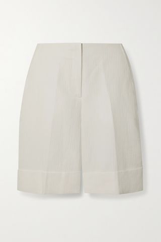 King & Tuckfield + Linen and Cotton-Blend Jacquard Shorts